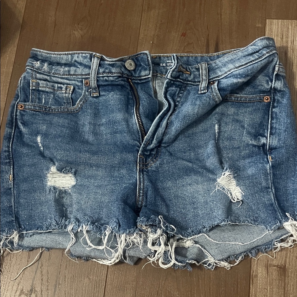 Old Navy Blue Distressed Jean Shorts